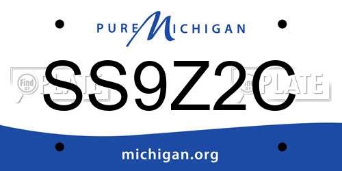 SS9Z2C Michigan License Plate