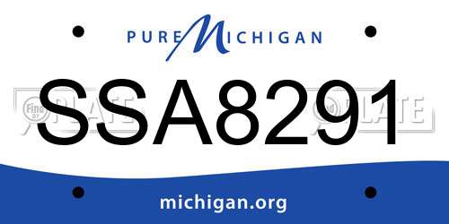 SSA8291 Michigan License Plate