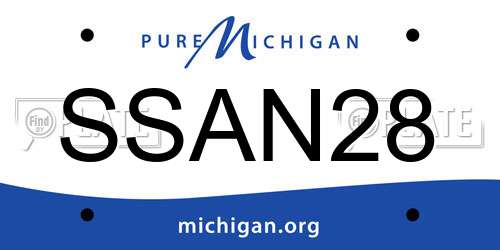 SSAN28 Michigan License Plate