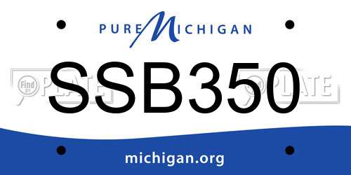 SSB350 Michigan License Plate