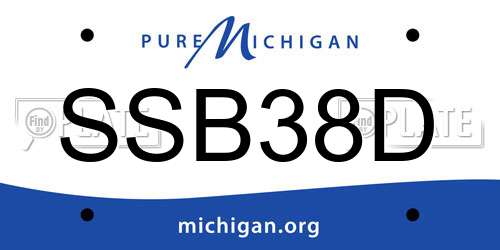 SSB38D Michigan License Plate