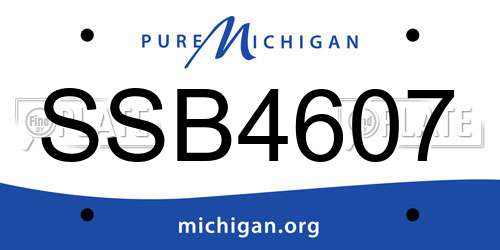 SSB4607 Michigan License Plate