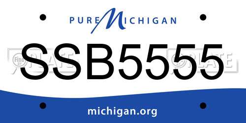 SSB5555 Michigan License Plate