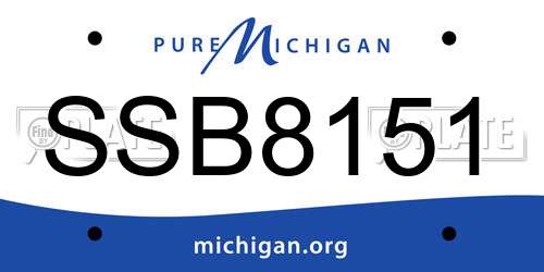 SSB8151 Michigan License Plate