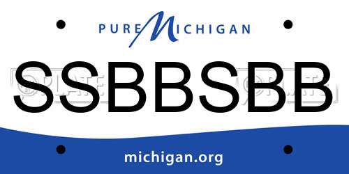 SSBBSBB Michigan License Plate