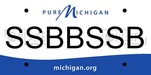 SSBBSSB Michigan License Plate