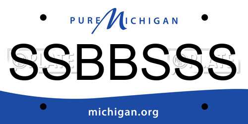 SSBBSSS Michigan License Plate