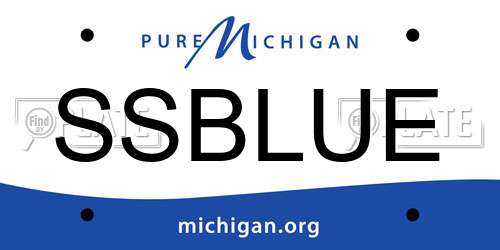 SSBLUE Michigan License Plate