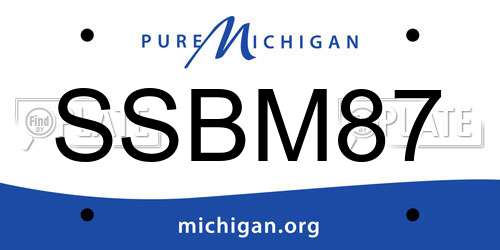 SSBM87 Michigan License Plate