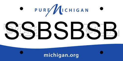 SSBSBSB Michigan License Plate