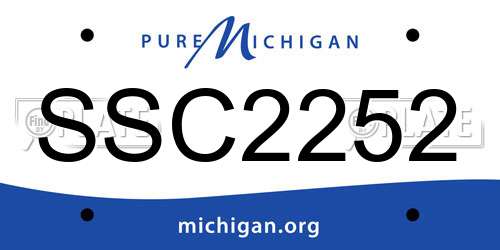 SSC2252 Michigan License Plate