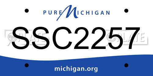 SSC2257 Michigan License Plate