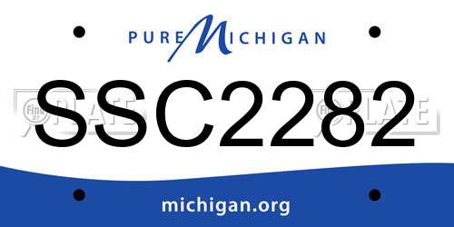 SSC2282 Michigan License Plate