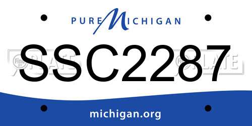 SSC2287 Michigan License Plate