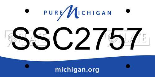 SSC2757 Michigan License Plate