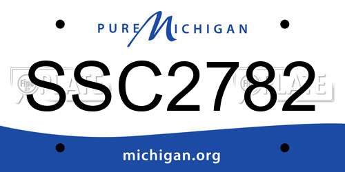 SSC2782 Michigan License Plate