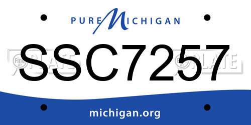 SSC7257 Michigan License Plate