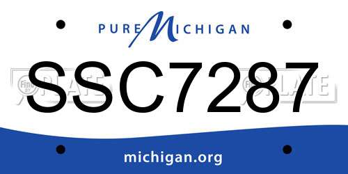 SSC7287 Michigan License Plate