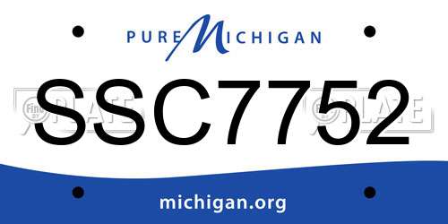SSC7752 Michigan License Plate