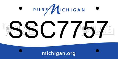 SSC7757 Michigan License Plate
