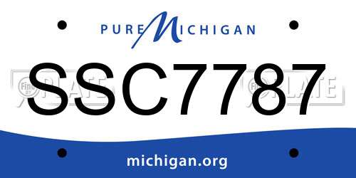 SSC7787 Michigan License Plate