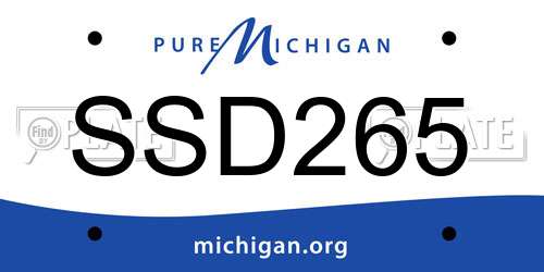 SSD265 Michigan License Plate