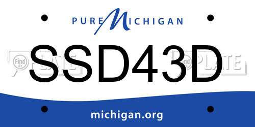 SSD43D Michigan License Plate
