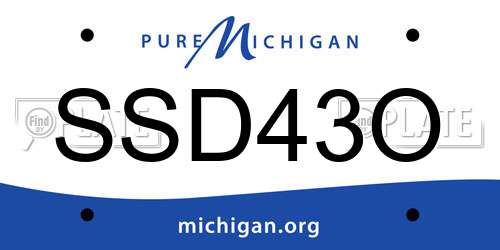 SSD43O Michigan License Plate