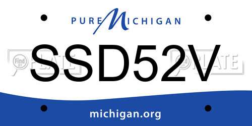 SSD52V Michigan License Plate