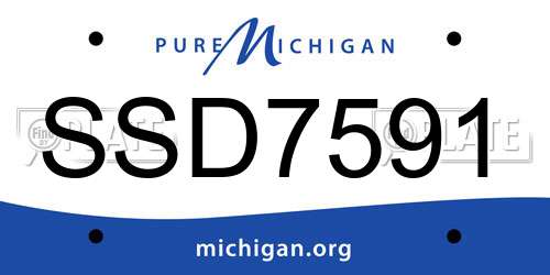 SSD7591 Michigan License Plate