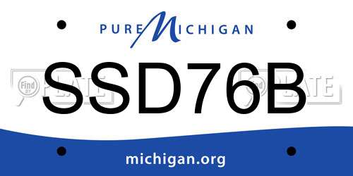SSD76B Michigan License Plate