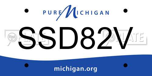 SSD82V Michigan License Plate