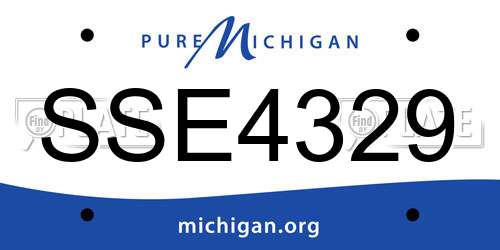SSE4329 Michigan License Plate
