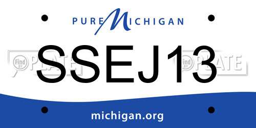 SSEJ13 Michigan License Plate