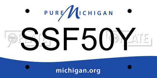 SSF50Y Michigan License Plate