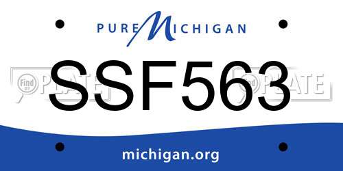 SSF563 Michigan License Plate
