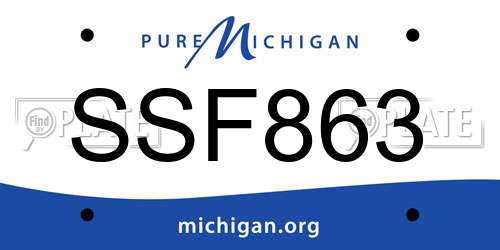 SSF863 Michigan License Plate