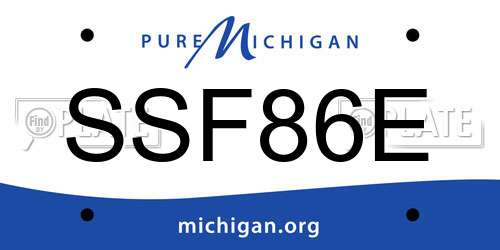 SSF86E Michigan License Plate