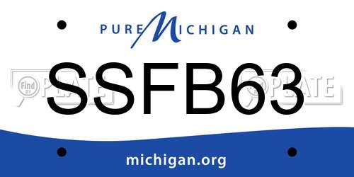 SSFB63 Michigan License Plate