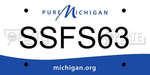 SSFS63 Michigan License Plate