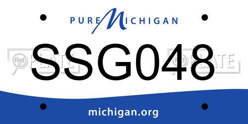 SSG048 Michigan License Plate