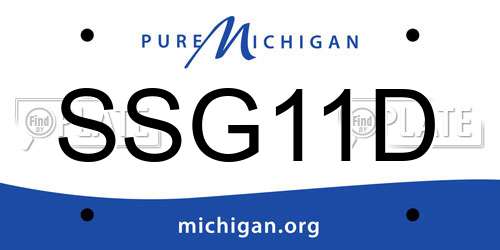 SSG11D Michigan License Plate