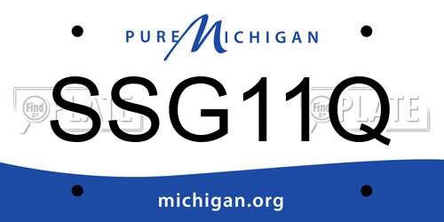 SSG11Q Michigan License Plate