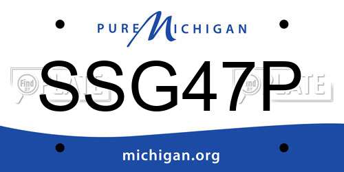 SSG47P Michigan License Plate