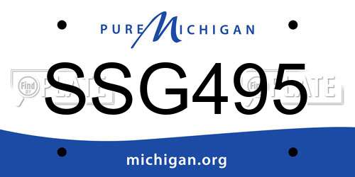 SSG495 Michigan License Plate