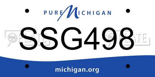 SSG498 Michigan License Plate