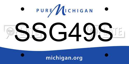 SSG49S Michigan License Plate
