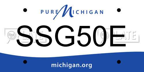 SSG50E Michigan License Plate
