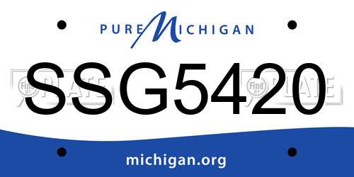 SSG5420 Michigan License Plate