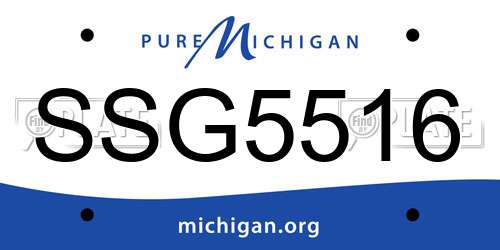 SSG5516 Michigan License Plate